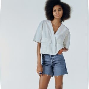 High waisted denim shorts